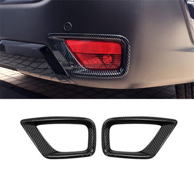 Carbon Fiber pattern Rear Bumper Fog Light Lamp Trim For Subaru Outback 2020-23