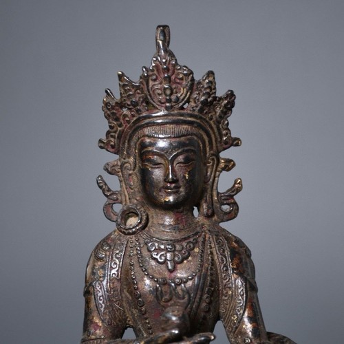 Amitayus Vajrasattva Tara Buddha Vajra Dharmaraja blessed Antique bronze statue - Picture 7 of 9