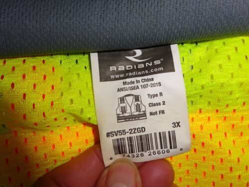 3XL Radians SV55-2ZGD Klasse 2 strapazierfähige zweifarbige Ingenieur Sicherheitsweste - gelb - Bild 11 von 11