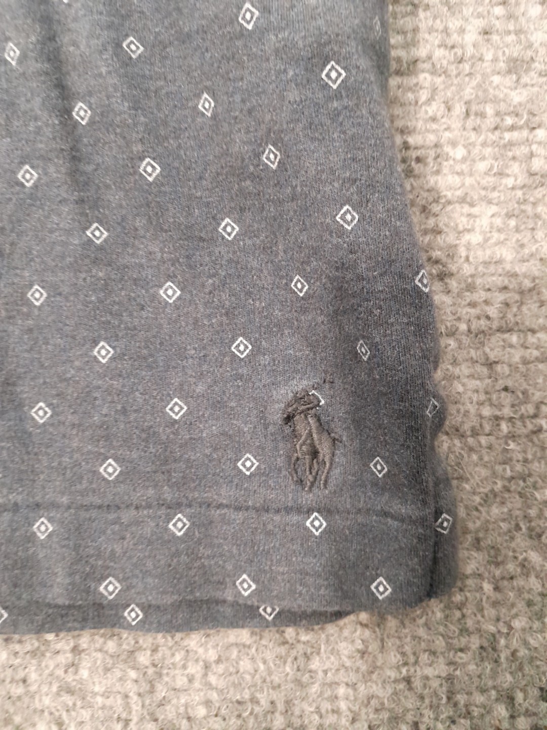 PONY Polo Ralph Lauren camicia uomo XL polo blu vestibilità classica 3 bottoni diamante preppy