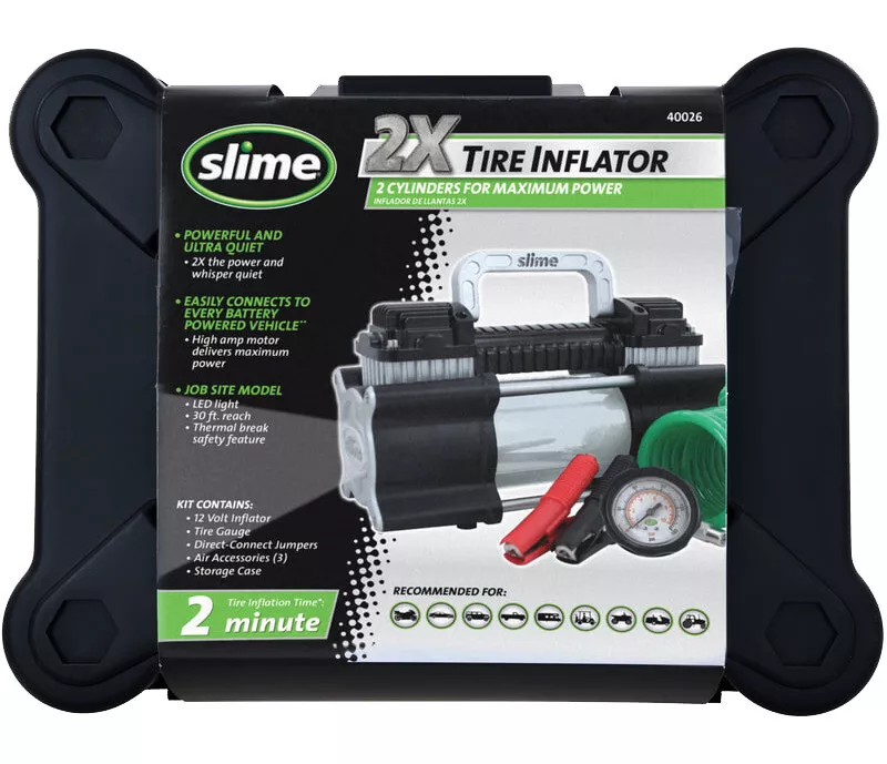 Slime 12 Volt Tire Inflator with Gauge and Light