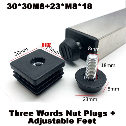 Adjustable Table Foot Furniture Leveling Feet/Nuts Inserts End Caps Screw M6/M8 - Picture 18 of 32