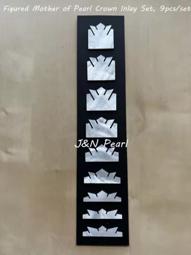  9pcs/set Figured Mother of Pearl Crown Inlay Set  for Gibson Electric Guitars