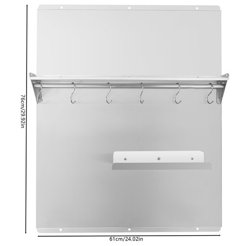 Kitchen Range Backsplash Commercial Stove Backsplash W/ Storage Shelf Wall Mount - Picture 15 of 18