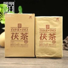 Top Anhua Baishaxi Flor Dorada Fu Cha 1953 Ladrillo de Té Oscuro 338g Alta Calidad