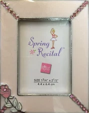 Russ Rose Mini Picture frame With Pink Rhinestone Accents New