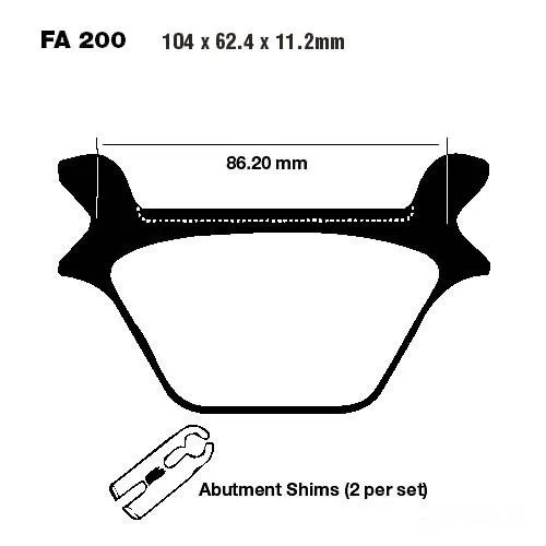 Bremsbelag FA200V Hinten FüR Harley Davidson Xl 53 883 C Sportster Custom 1998-9-image