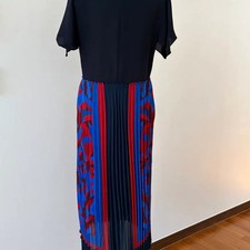 Hanseom Folders Studio Dress New 55 Size Navy Pleated Skirt