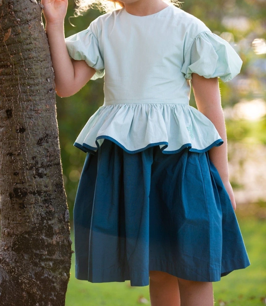 The Middle Daughter Girl's 'Pep Talk' Ice Cube & Riviera Blue Dress 11 + 12 yrs