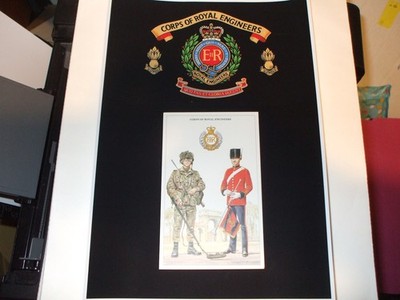 DAS KORPS DER KÖNIGLICHEN INGENIEURE WAPPEN A4 DRUCK MIT UNBENUTZTER MONTIERTER POSTKARTE