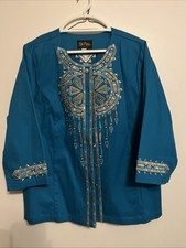Vintage Bob Mackie Wearable Art Embroidered Tunic Jacket XL