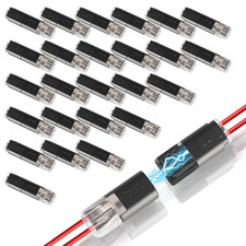 50PCS Double Wire Plug in Connector with Locking Buckle, Low Voltage Wire Connec