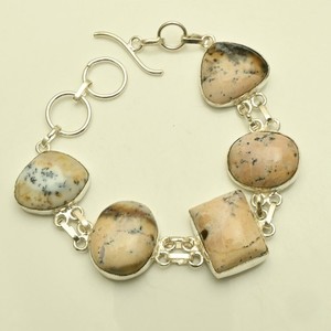 Dendrite Opal Gemstone Ethnic Handmade Bracelet Jewelry 24 Gms AB 68548