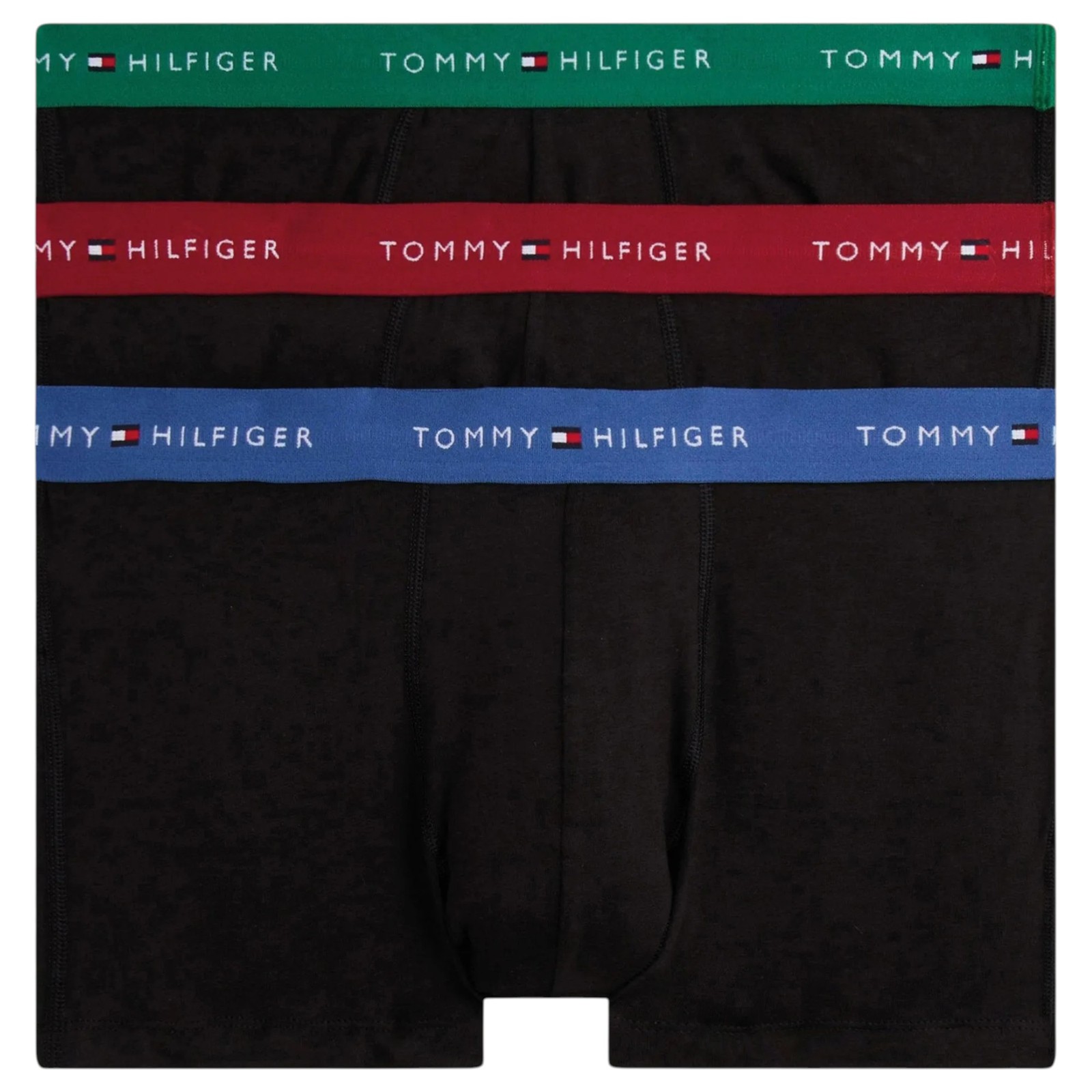 3 x Tommy Hilfiger Mens Essential Cotton Boxer Trunks Black Multi Underwear