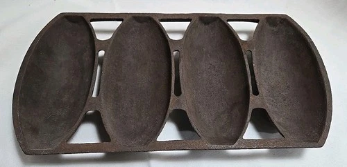 Griswold? Wagner? No 4 Size Cast Iron Vienna Roll Loaf Pan Unmarked