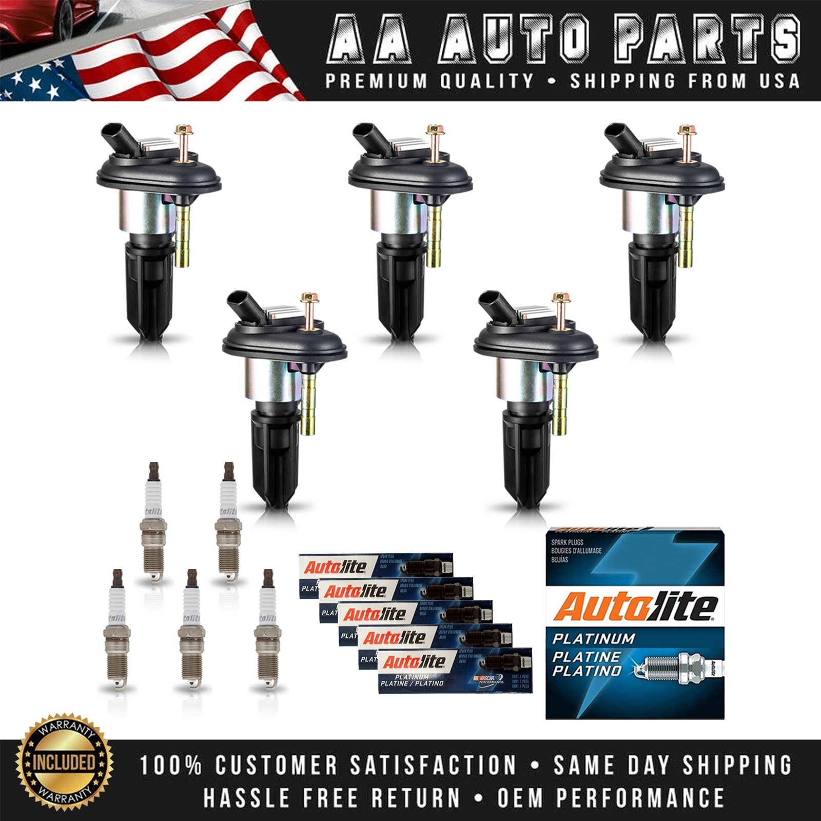 5 Ignition Coil  5 Autolite Platinum Spark Plug for Chevy Colorado GMC Canyon