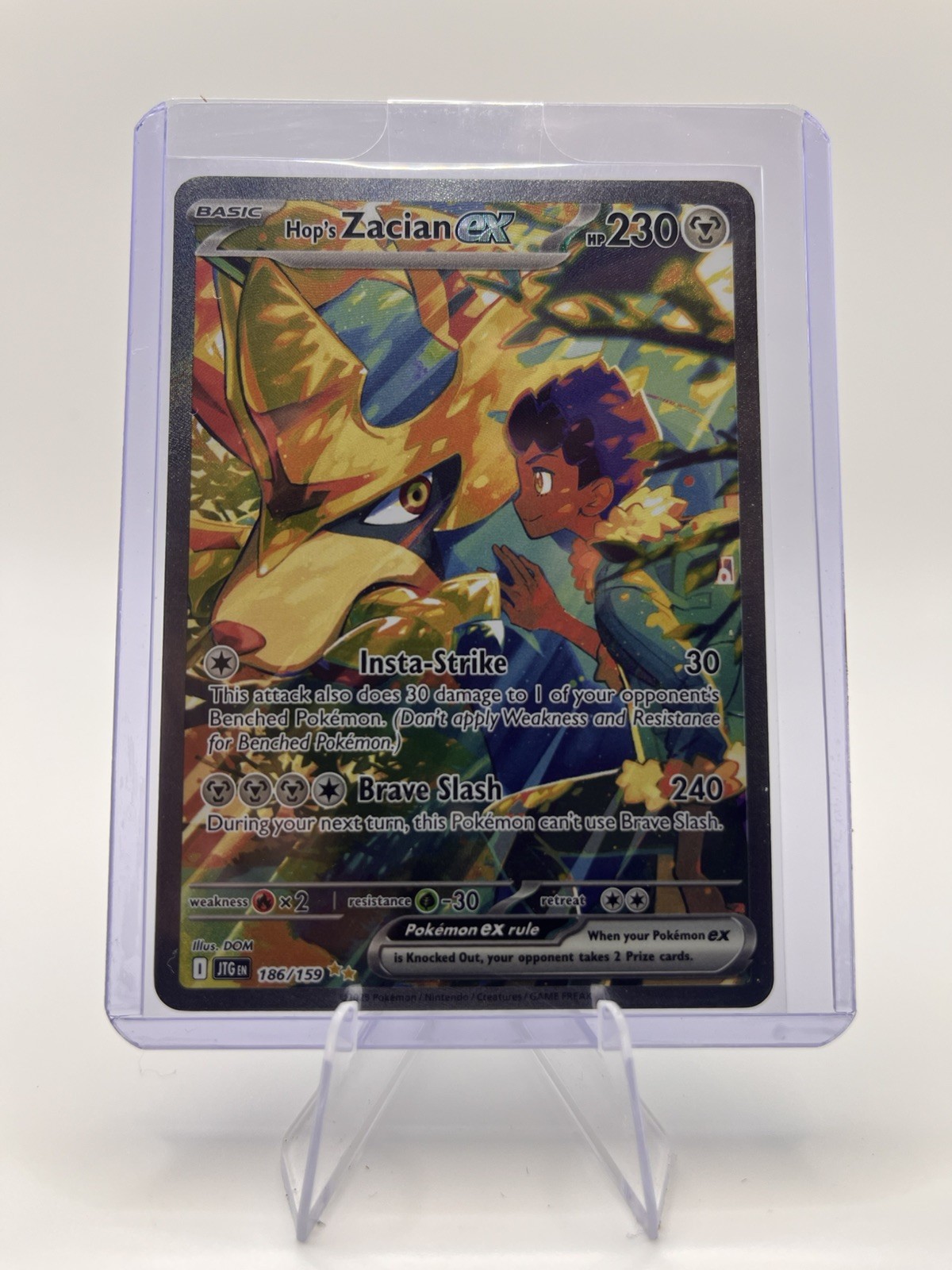 Hop's Zacian ex 186/159 Pokémon TCG Sv09: Journey Together SIR Holo NM TCG