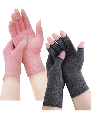 2 Paar Arthritis Handschuhe Fingerlos Rheumatoide Arthrose Kompressionshandschuhe Gaming T