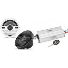 Clarion Marine 4 Channel Amp CMS-651CWB 6.5" Boat Audio Upgrade Bundle
