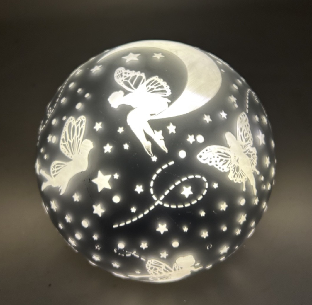 Fairy Theme LED Light Up Night Lamp Globe Ball 15cm Diameter Christmas Gift Idea