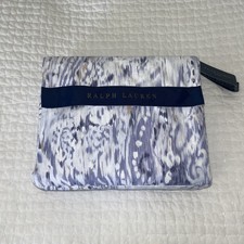 Ralph Lauren Lorelai Periwinkle King Duvet Cover Blue Gold Ikat Boho Coastal
