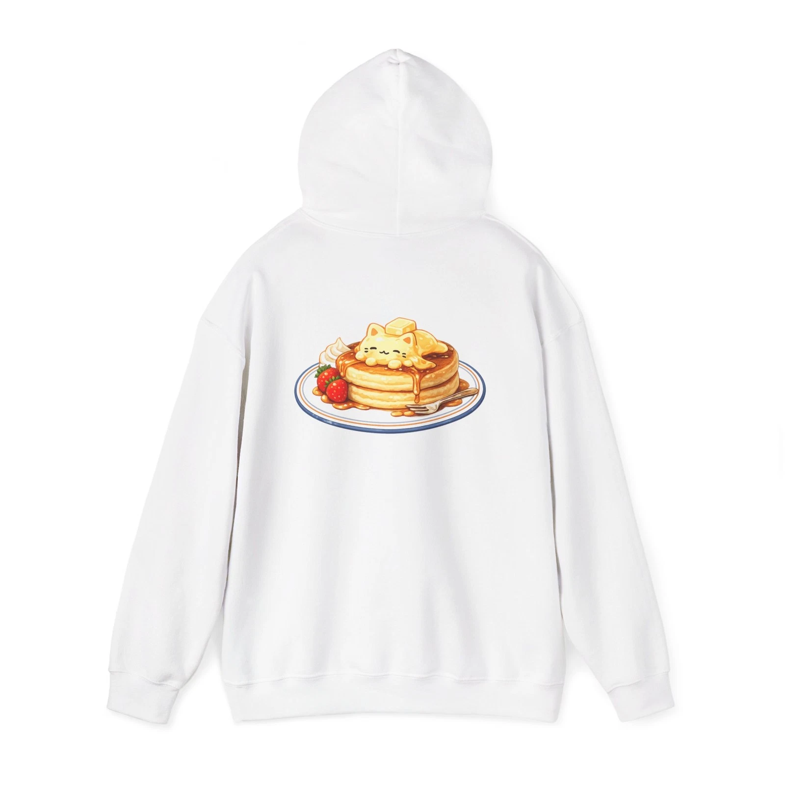 Kawaii Cat PanCake Illustration Hoodie | Japanese Kawaii Hooded Sweatshirt