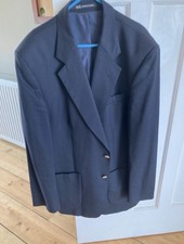 DAKS Navy Wool 2 Button Blazer, Patch Pocket 42L