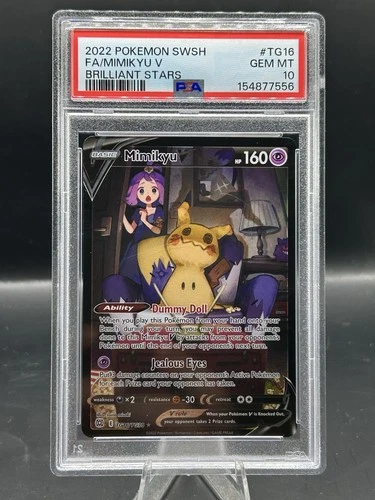 Pokemon Mimikyu V Brilliant Stars Trainer Gallery Full Art #TG16 PSA 10 Gem Mint
