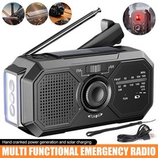 Portable Emergency Wind Up Solar Hand Crank Radio Dynamo FM AM Power Bank Torch