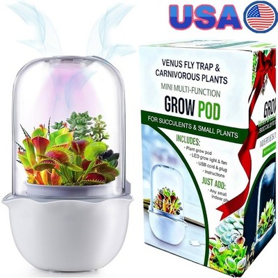 mart Venus Fly Trap Terrarium Pot with Timer and Fan Carnivorous Plant Pot