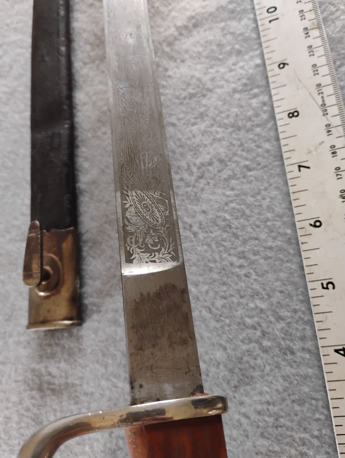 GERMAN BAYONET RARE ETCHED WWI SG98 PARADE DRESS KNIFE With SCABBARD