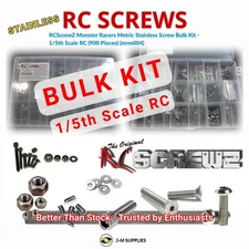 RCScrewZ Metric Stainless Screw Bulk Kit 900pc Monster Racers 1/5th Scale mrm004