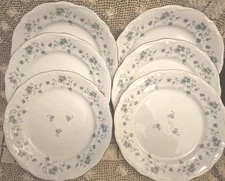 Vintage Johann Haviland Blue Garland Fine China 10” Dinner Plates, Set Of 6