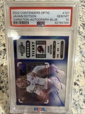 2022 Contenders Optic Jahan Dotson Variation Auto Blue 25/25 PSA 10