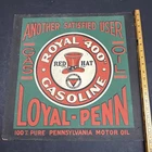 Royal 400 OIL Red Hat Gasoline MOTOR OIL SIGN Gas Vintage Cardboard 19x19 Rare