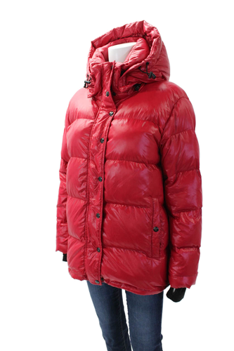 S13 NYC Womens Full Zip Hooded Puffer Coat Red Size M - Picture 2 of 9