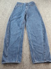 Women's Gap Denim Jeans 30 10 Tall Barrel High Rise Dark Wash 100 Cotton