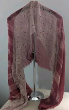 Plaid And Floral Scarf Long Colorful Sheer Scarf Cottagecore Prairie Homestead 