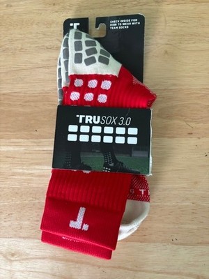 Tru Sox 3.0 sock (Soccer, Football, Baseball, Racquets) Red Large Thin Crew-NWT
