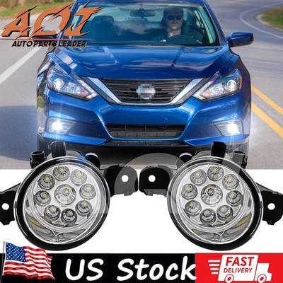 Pair White Bumper LED Fogs Driving Lamps For Nissan Altima 2007-2016