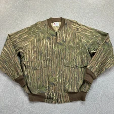 RealTree Jacket Adult Large Green Workwear Canvas Camo Hunting USA 90s Coat Men