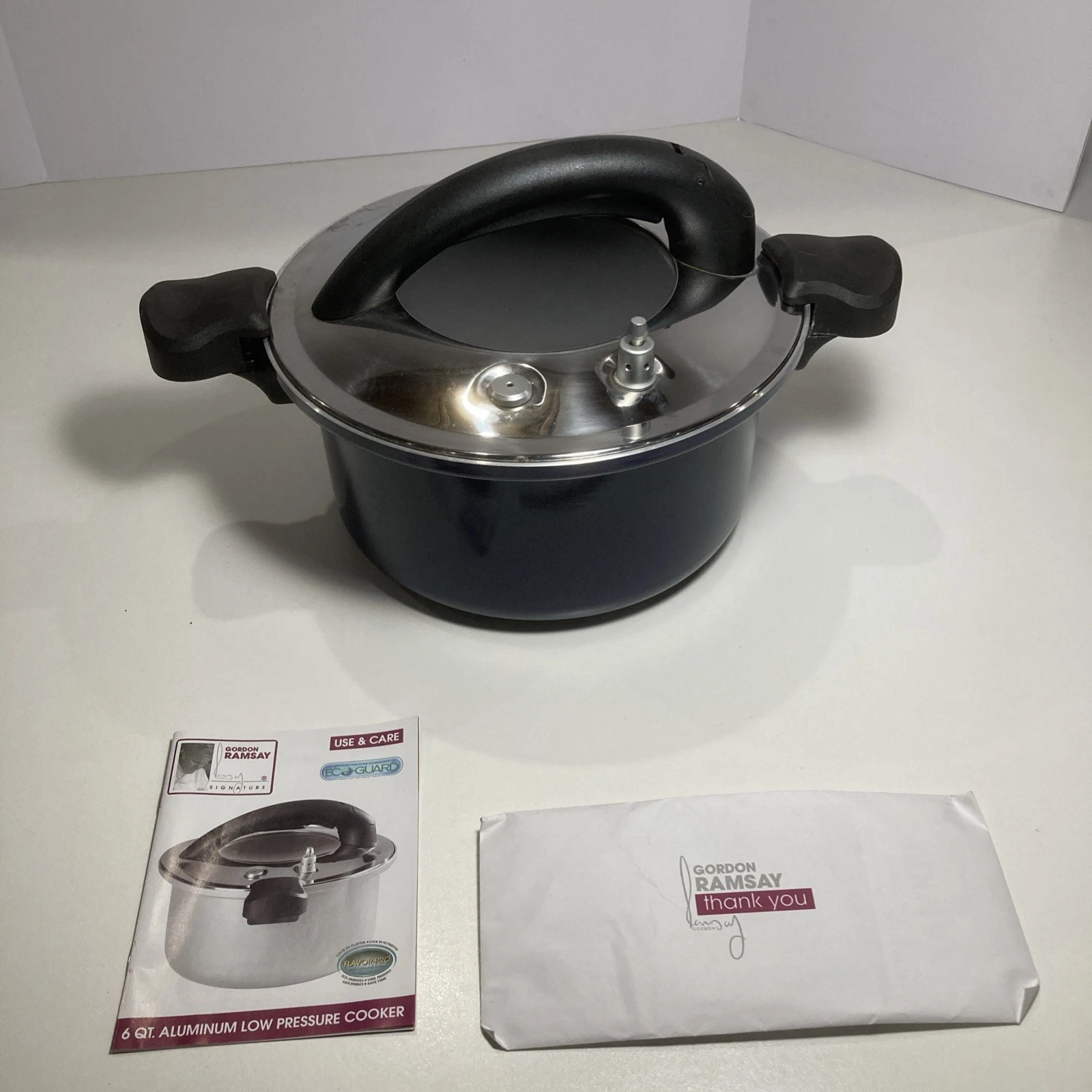 Gordon Ramsay Flavor-pro 6 qt. Nonstick Low Pressure Stove Top Cooker Glass Lid