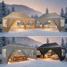 Faltpavillon 3mx6m Wasserdicht Stabil Gartenpavillon Partyzelt mit Seitenteilen