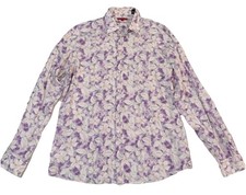 HUGO by Hugo Boss Men s XL Floral Cotton Button Up Shirt Pink Purple