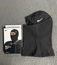 Nike Pro Therma-Fit Hyperwarm Hood Black/White Balaclava Face Mask Winter Train