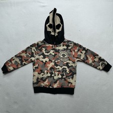 Harley Davidson Sweatshirt Hoodie Jacket Boys Youth 5 Full Zip Skull Camo