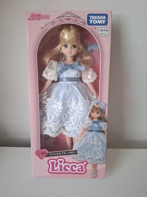 Takara Tomy Licca-Chan Puppe klassisch blaues Bandkleid LD-09 Puppe UK Lager neu
