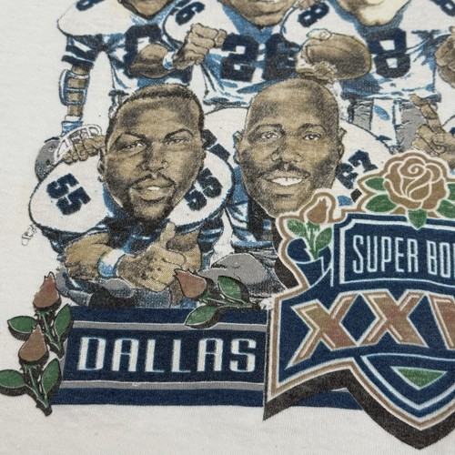 Vintage 1993 Dallas Cowboys Super Bowl Champs Caricature T-Shirt L Salem Tag USA - Picture 15 of 20