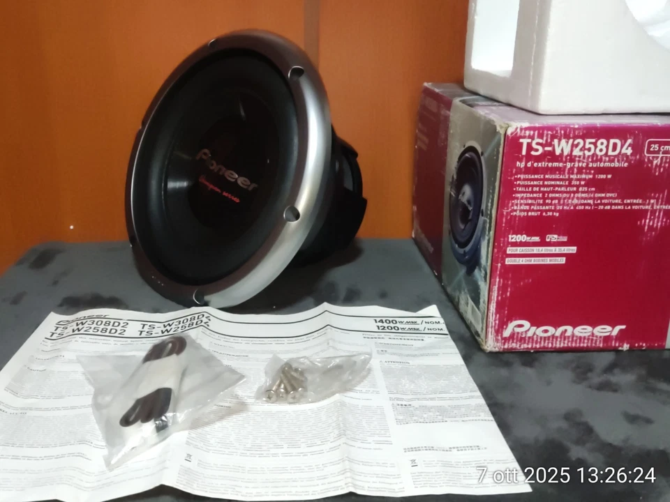 Champion Series Subwoofer Pioneer TS-W258D4 dual voice coil 10"pollici ( Nuovo ) - Immagine 2 di 4