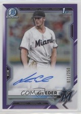 2021 Bowman Chrome Prospects Purple Refractor 71/250 Jake Eder #CPA-JED Auto 1k5
